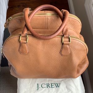 J. Crew tan leather Bienniel satchel / purse